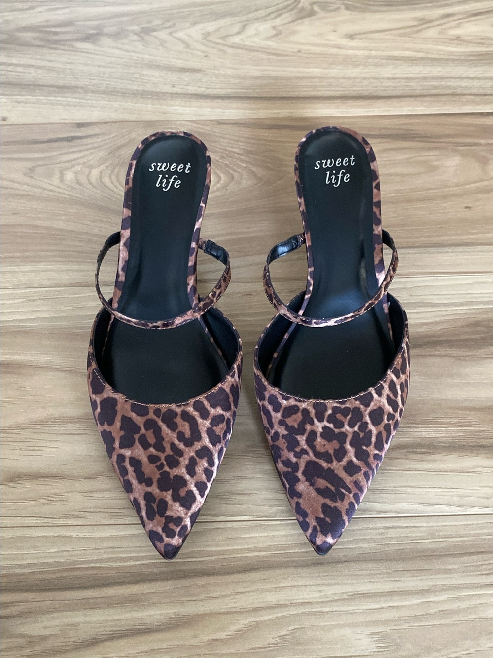 Sweet Life Leopard Print Pointed-Toe Heels - Brown
